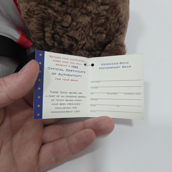 Rare Herrington Collector Teddy Bear Mercedes-Benz Indianapolis 2000 Collectors - Picture 7 of 11